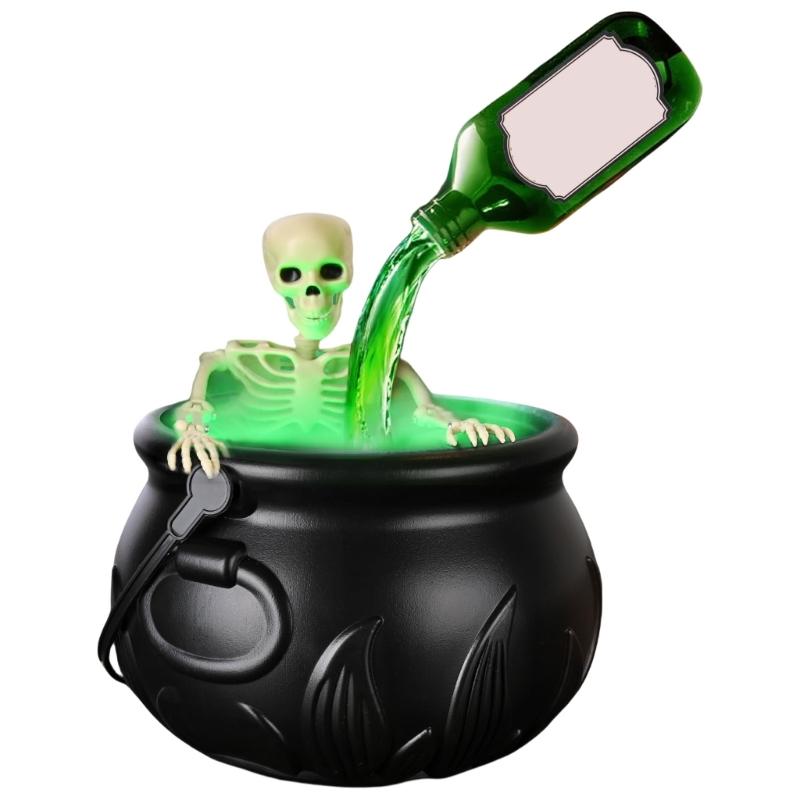 

Witch Brewing Pot Fog Machine Cauldron Bowl with Floating Potions Bottle Quick Setups Halloween Atmospheres Decoration Diameter 20cm