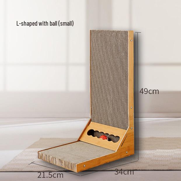 

Г-образная износостойкая когтеточка для кошек со встроенной лежанкой и гофрированной когтеточкой Default