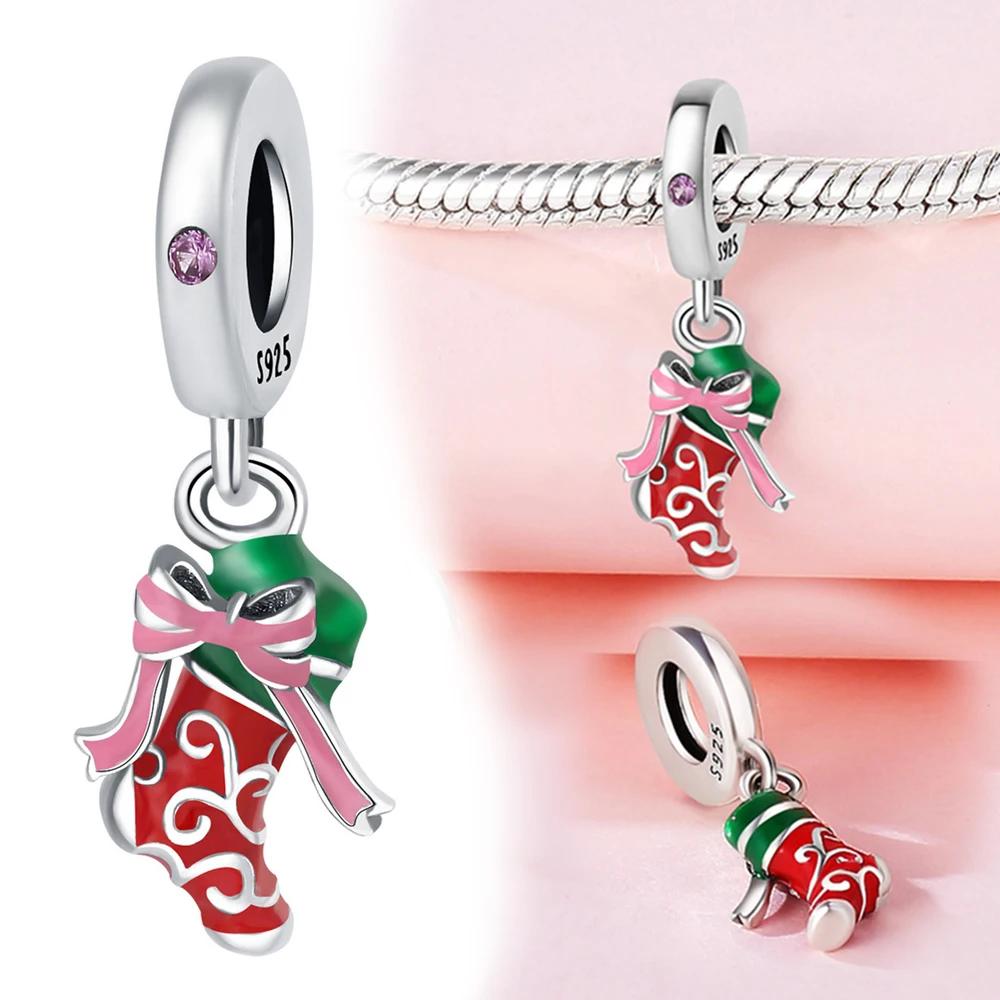 Copper Christmas Charms Series Christmas Love Hat Tree Socks Garland Beads For Women'S Bracelet Diy Jewelry Gift