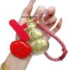 Pure Gold Tian Guan Ci Fu Mobile Phone Gourd Keychain Ornament Gift