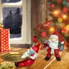 Santa Claus Figurine Christmas Decoration Adornment Decorative Cartoon Sculpture Statue for Shelf