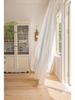 Imanqi Yun Semi-Blackout White Striped Embroidered Curtains for Kitchen & Living Room Windows