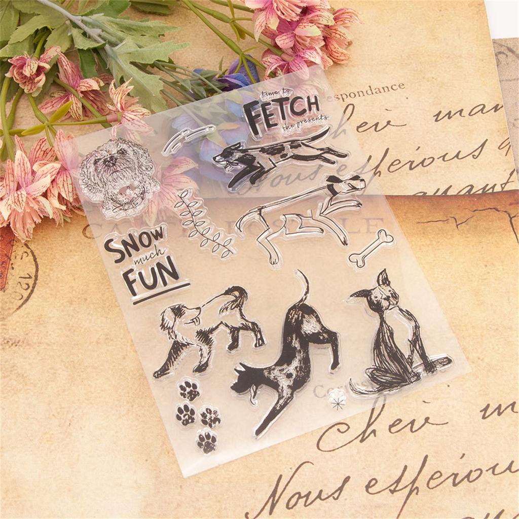 Ștampile din silicon pentru câini, ștampile transparente pentru scrapbooking, ștampile decorative pentru scrapbooking, jurnalizare, bricolaj, album foto, ambalaj cadou