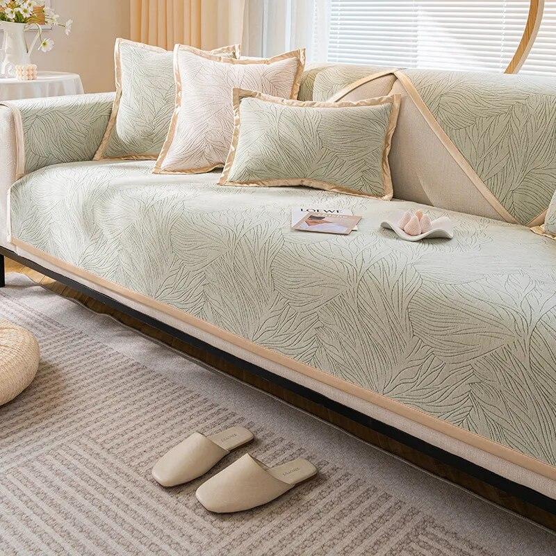 Nordic Jacquard Sofa Cover High Quality Solid Color Non-Slip Sofa Cushion Modern Couch Towel Slipcover Home Living Room Decor
