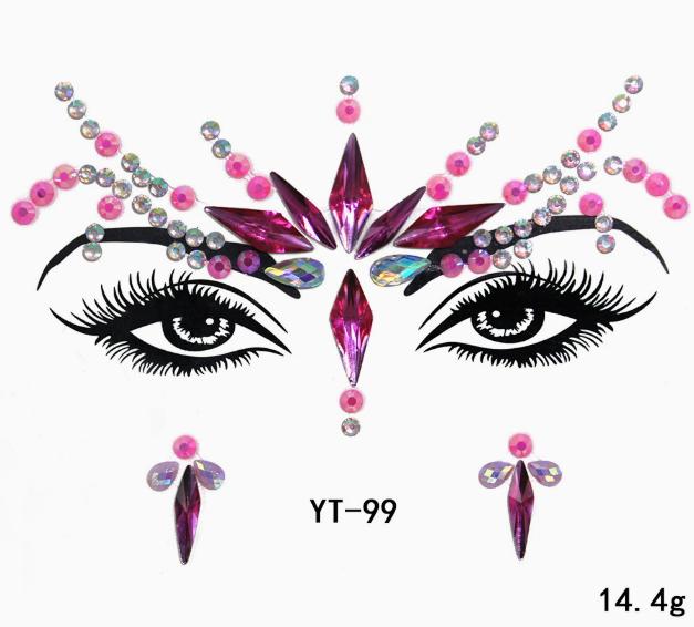 Acrylic Face Stickers for DIY Party Decor - Temporary for Costume Ball Face