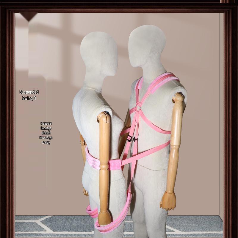 Bondage Door Restraint Strap and Handcuffs Set