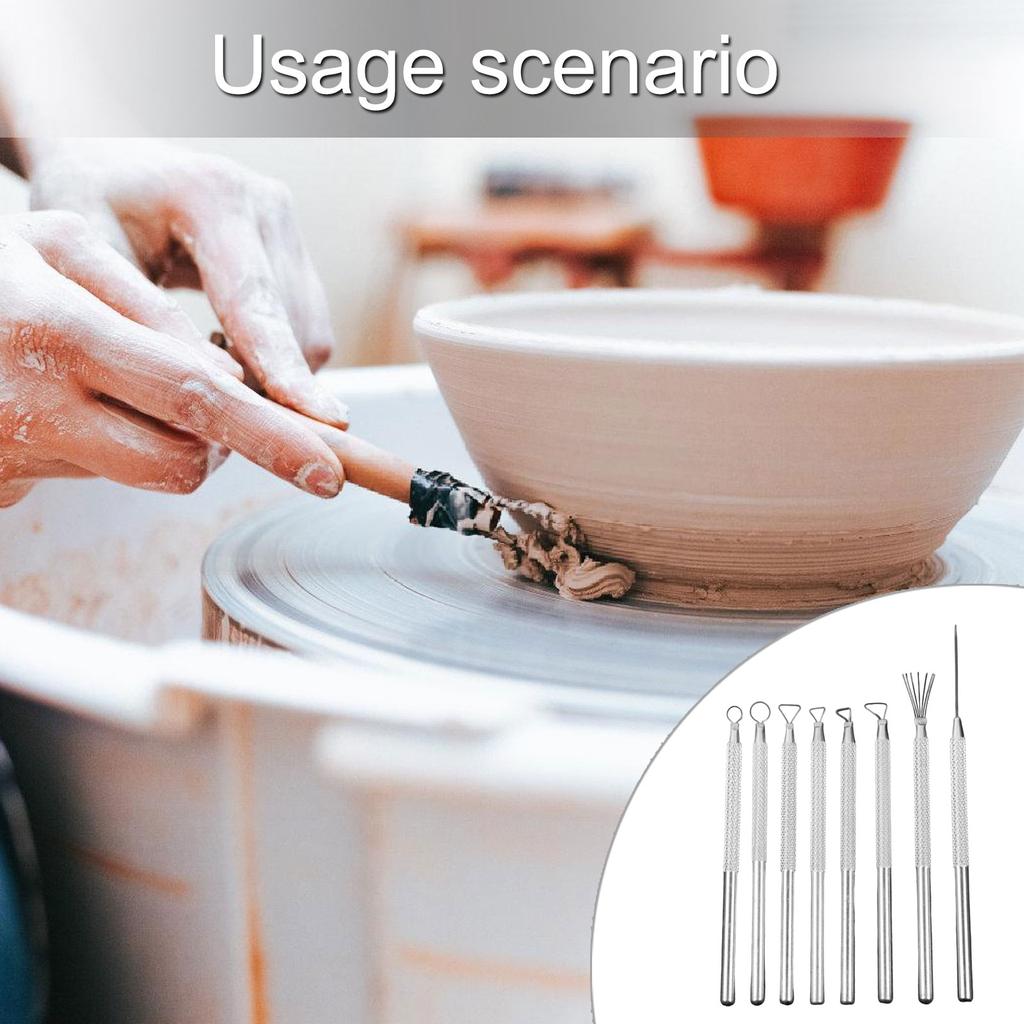 8Pcs Professional Pottery Clay Sculpting Tool Pottery Clay Wire Cutter Sculpting Tool Clay Pottery Carving Tool Ceramic