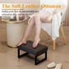 ITsst 250kg Weight Stylish PU Leather Shoe Changing Suitable for Adults and Living and Black Ottoman, Footstool, High-Resilience Leg/Footrest,
