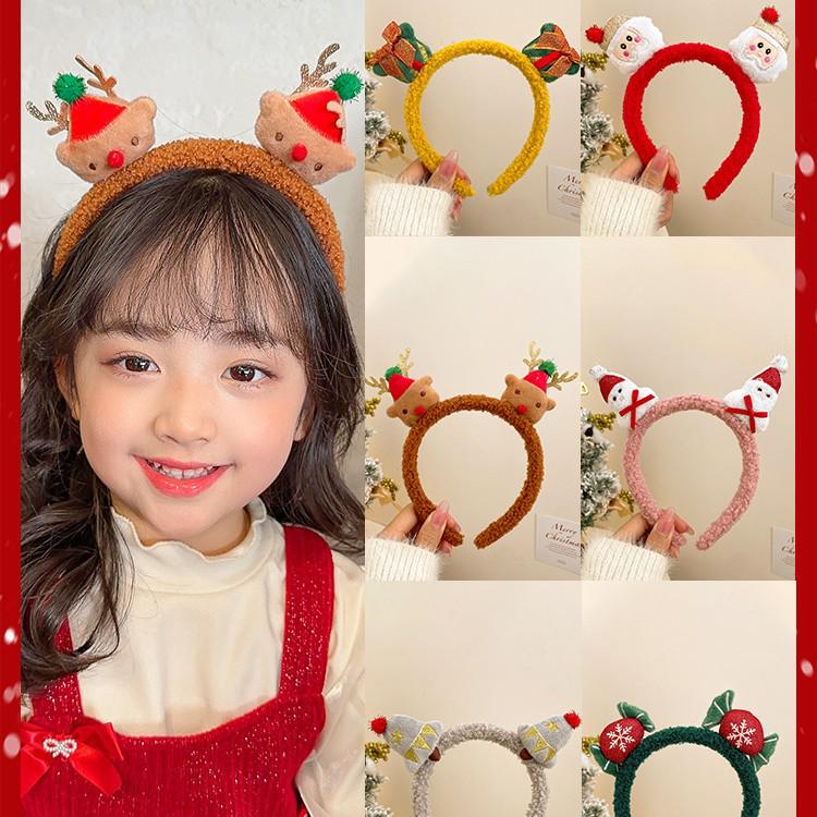 Christmas Plush Headband: Cute Versatile Hair Accessory for Girls.