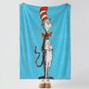 The Cat in the Hat Throw Soft Warm Flannel Blanket Multiuse Throw for Bed Sofa Office Air Conditioning Nap Blanket