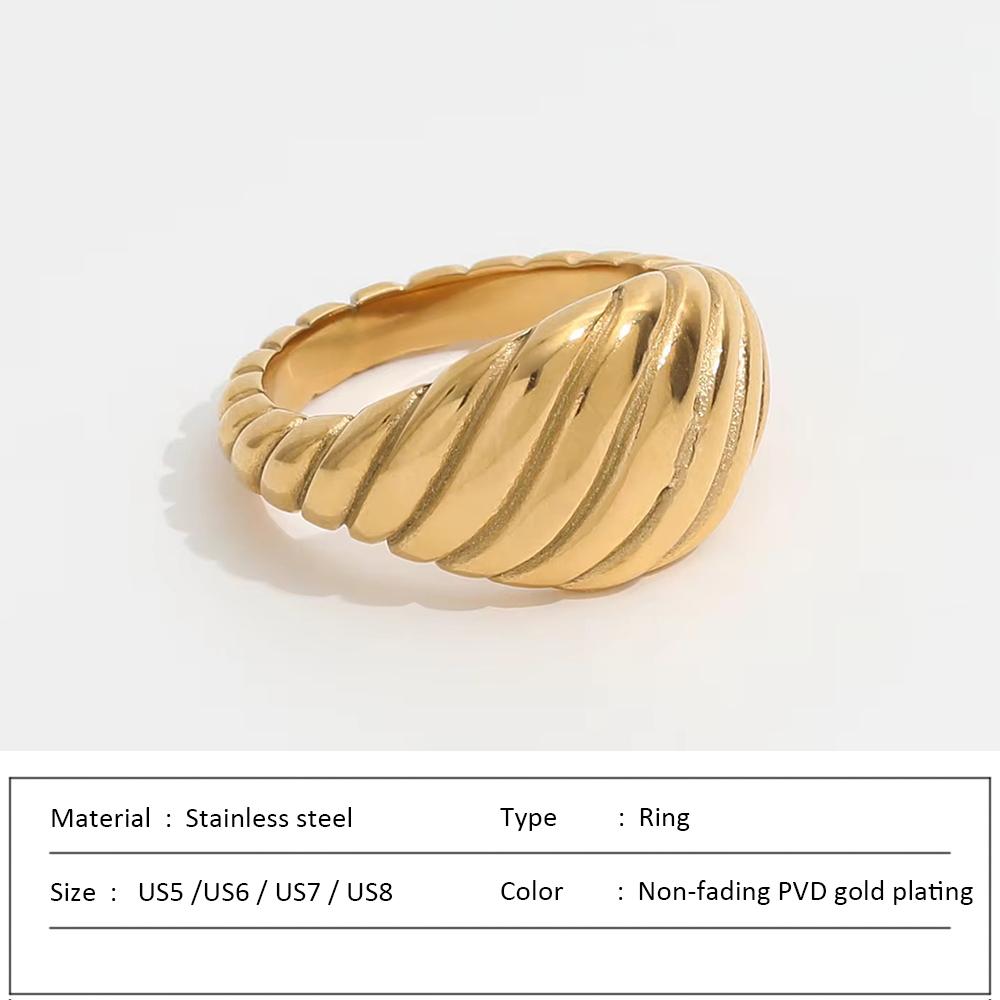 Waterproof Stainless Steel Ring for Women Non-fading Heart Ring Stylish Metal Rings Simple New Jewelry