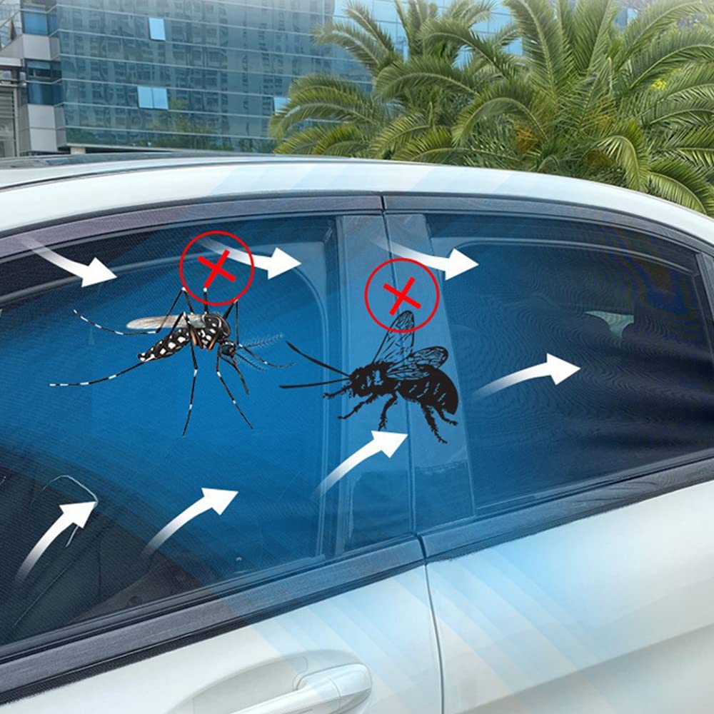 Car Sunshades for Side Screen Summer Sun UV and Insect Perfect for Car Outdoor and More Set of 2 and Rear Window Windows, Doors, Protection,