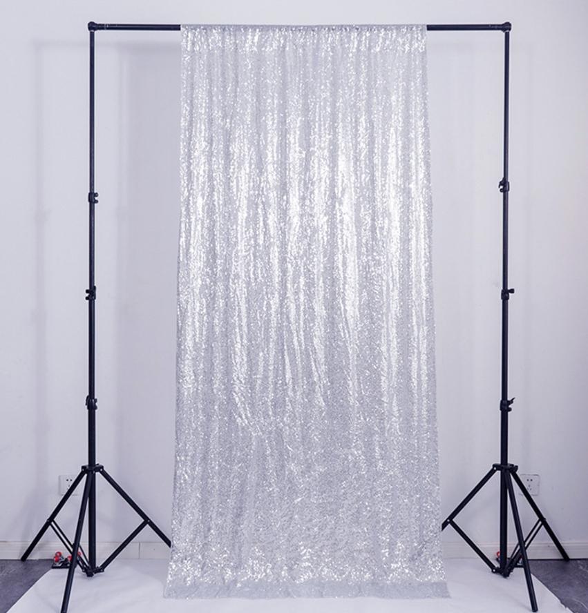 Gold/Silvery Sequin Backdrop Curtains, 2 Panels - 2FTx8FT Sequin Curtains for Party Wedding Sequence Backdrop Stage Decorations