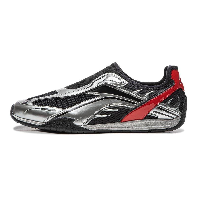 Li-Ning Film Turbo V2 Men s Low-Top Lifestyle Shoes Black Silver AGLW059-1 39