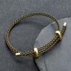 DIY Couple Bangles Adjustable Gold Plated Stainless Steel Buckle Lucky Red Woven Wire Rope Bracelets for Men Women Gifts