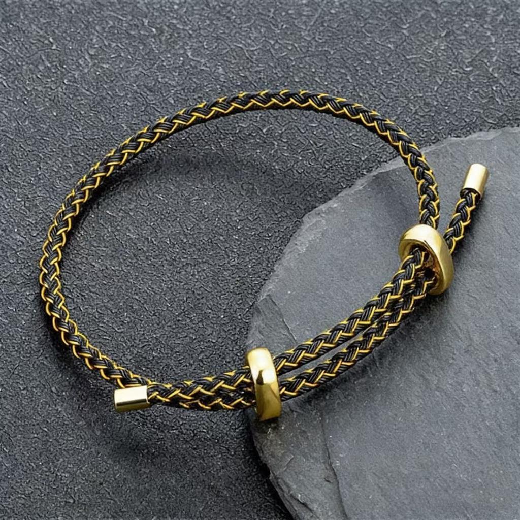 DIY Couple Bangles Adjustable Gold Plated Stainless Steel Buckle Lucky Red Woven Wire Rope Bracelets for Men Women Gifts
