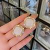 Elegant Rhinestone Geometric Square Double-Layer Stud Earrings for Women