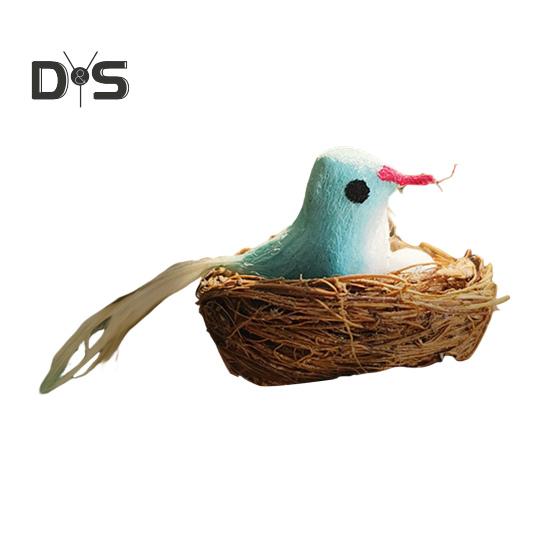 

Miniature Bird Nest Micro Landscape Decor Handcrafted Mini Foam Bird with Eggs Miniature Bird Nest Ornament for 1/6 1/12 Scale Doll Houses синій
