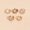 5PCS Retro Multi-element Leaf Geometric Ear Cuff Non-Piercing Ear Bone Clip Men and Women