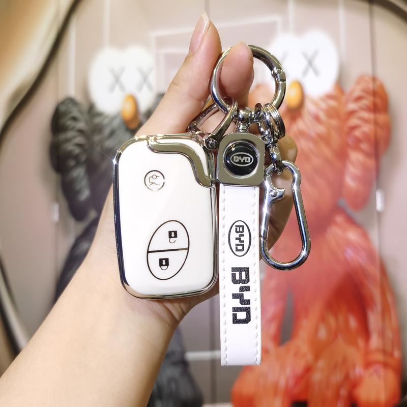 BYD Key Cover for S6/S7/F0/F3/Tang/e6/M6/G3R/L3 Models - Protective Key Bag with Buckle