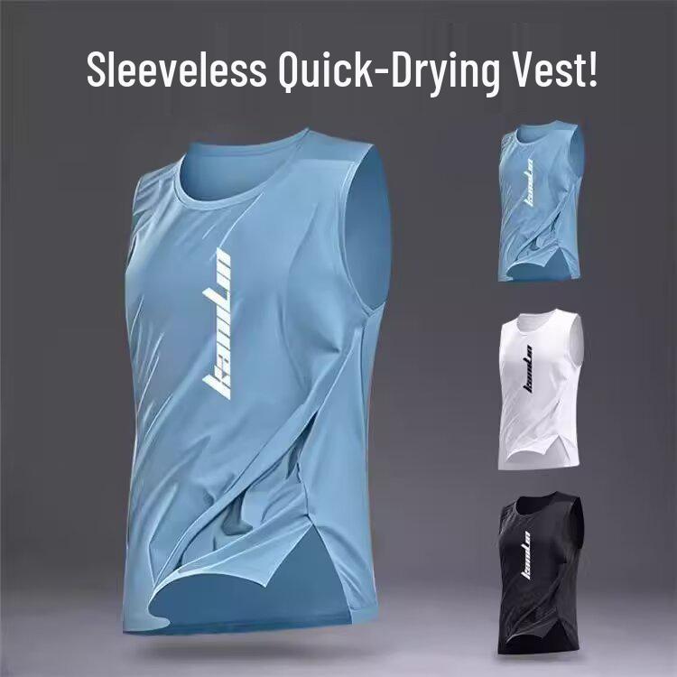 Men's Quick-Dry Sleeveless Sports Vest for Running, Fitness, and Basketball Training