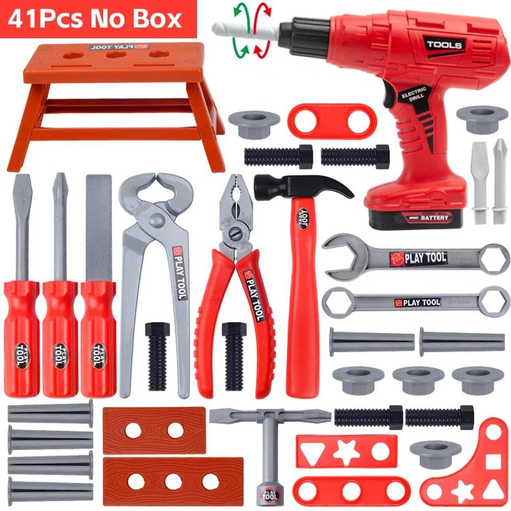 Pretend Tools Kit Kids 38/41 PCS Play Repair Tool Set Plastic Construction Toys with Screwdrivers for Toddler Boys Girls Child