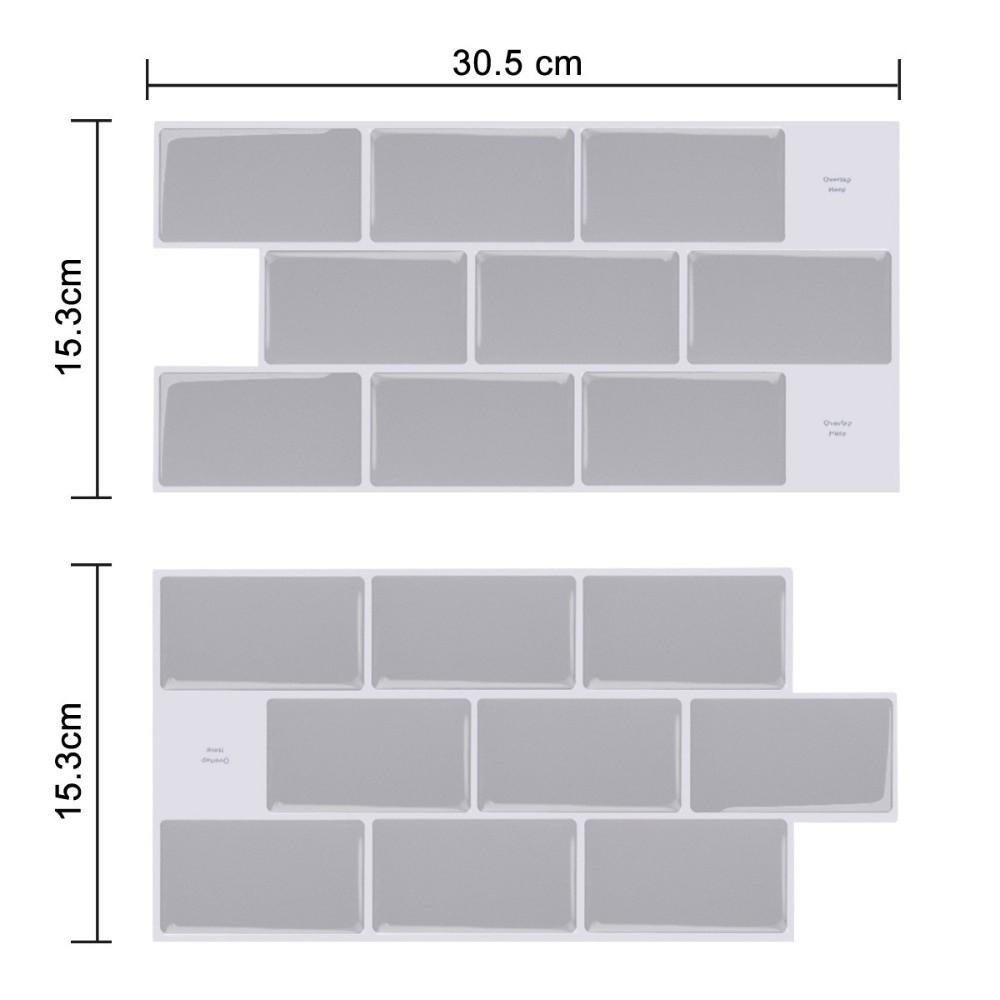 2 шт. Самоклеювальні кухонні шпалери Однотонні Водонепроникні Плитка для ванної Клейкі наклейки Потовщені Водонепроникні Наклейки для декору стін