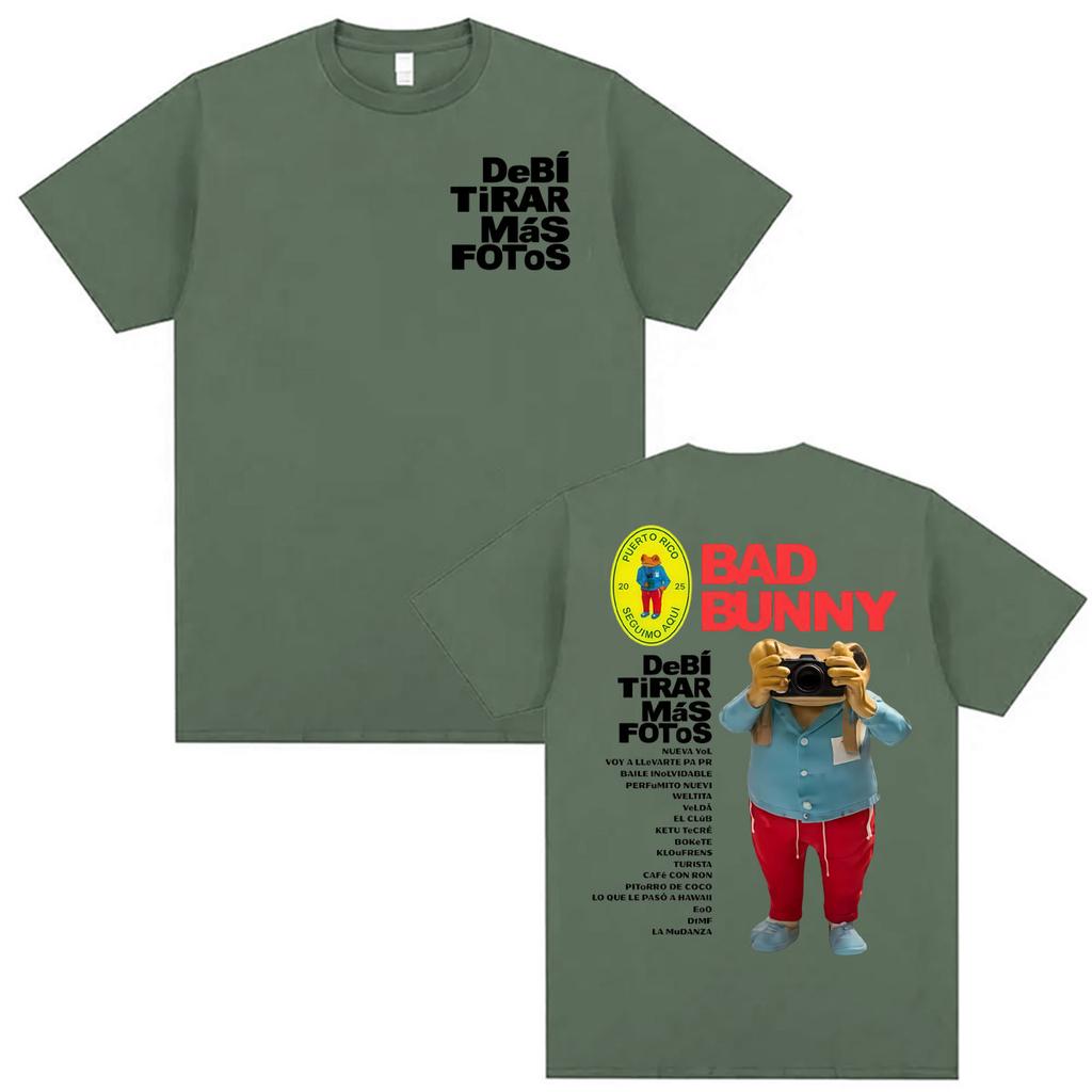 Rapper Bad Bunny Debi Tirar Mas Fotos DTMF Vintage Tshirt Unisex Women Fashion Punk Oversized T Shirt Summer High Quality T Shirts