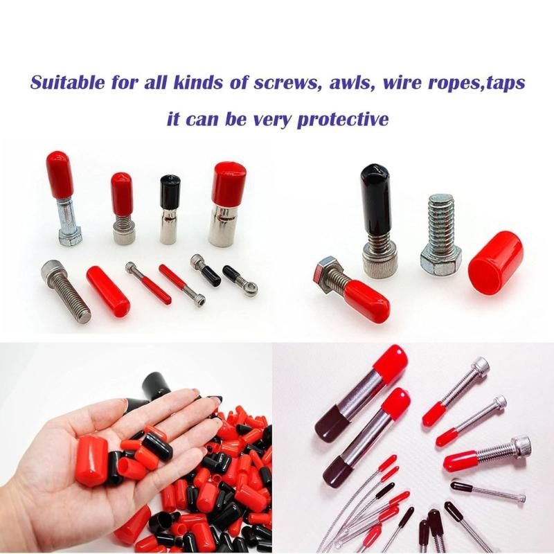 160pcs Insulated Rubber End Caps Set Versatile Electrical Insulation Sleeve Set 9 Size for Wire Pipe & Cable Protections