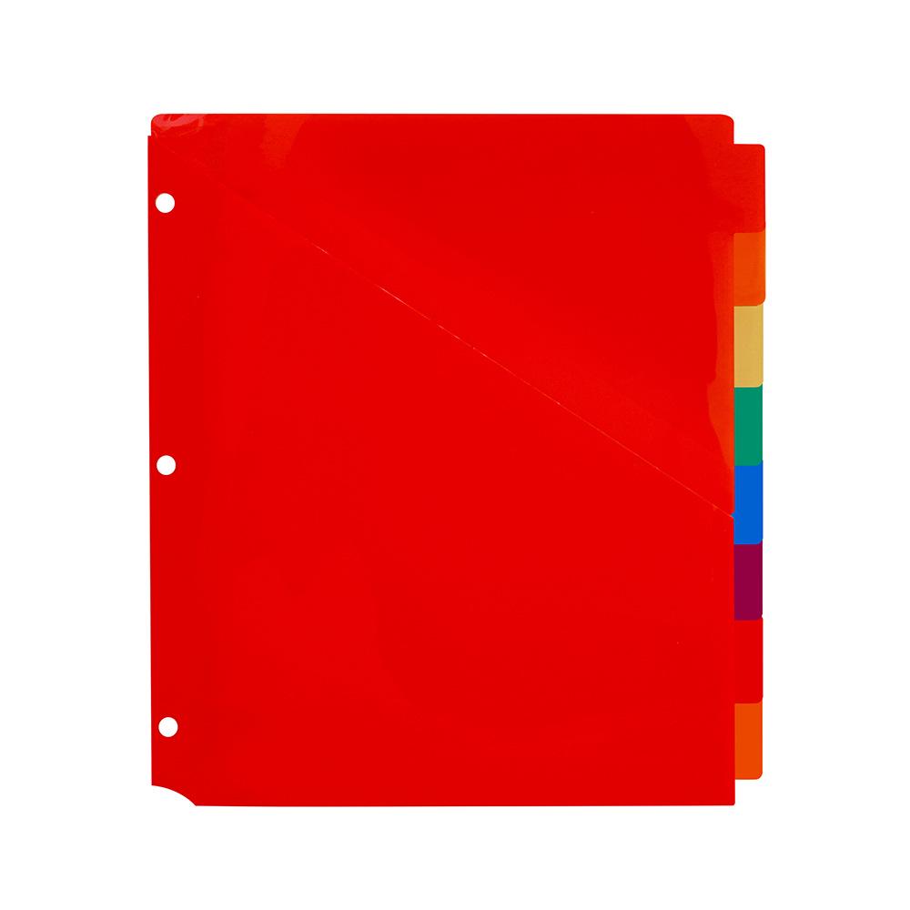 US Letter Size File Dividers with Double-Sided Pockets and Three-Hole Design, Color-Coded Index Pages, Loose-Leaf Classification
