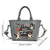 2025 New Trendy Cartoon Cat Print Denim Bucket Bag Versatile Casual Commuter Large Capacity Crossbody Shoulder Bag for Women
