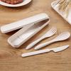 Travel Cutlery Portable Cutlery Box Student Dinnerware Sets Kitchen Tableware 3pcs/set Japan Style Wheat Straw Knife Fork Spoon