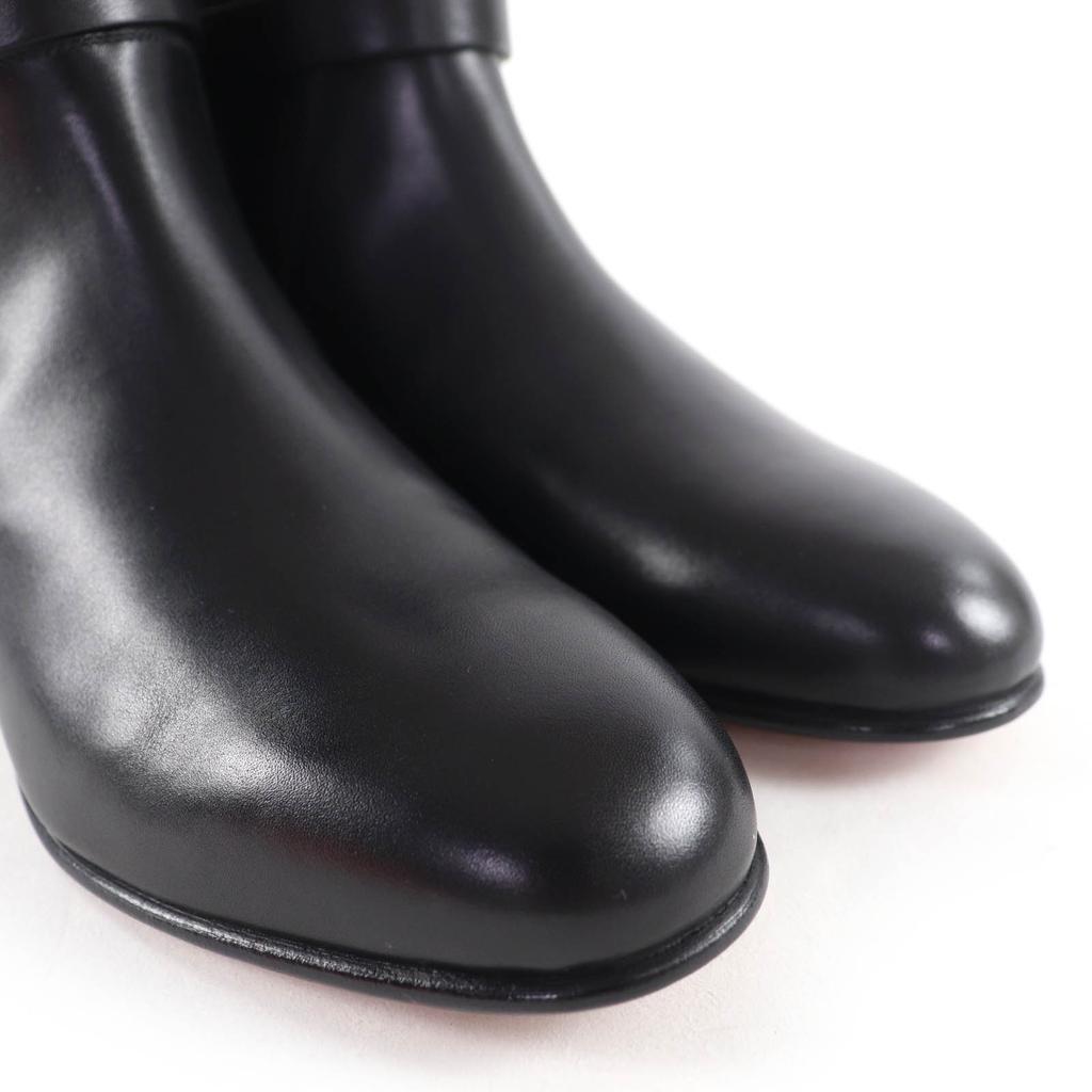 Ausgezeichnete HERMES Kurzstiefel Neo Kelly Schnalle Leder schwarzes Leder Damen 35.5 Gebraucht