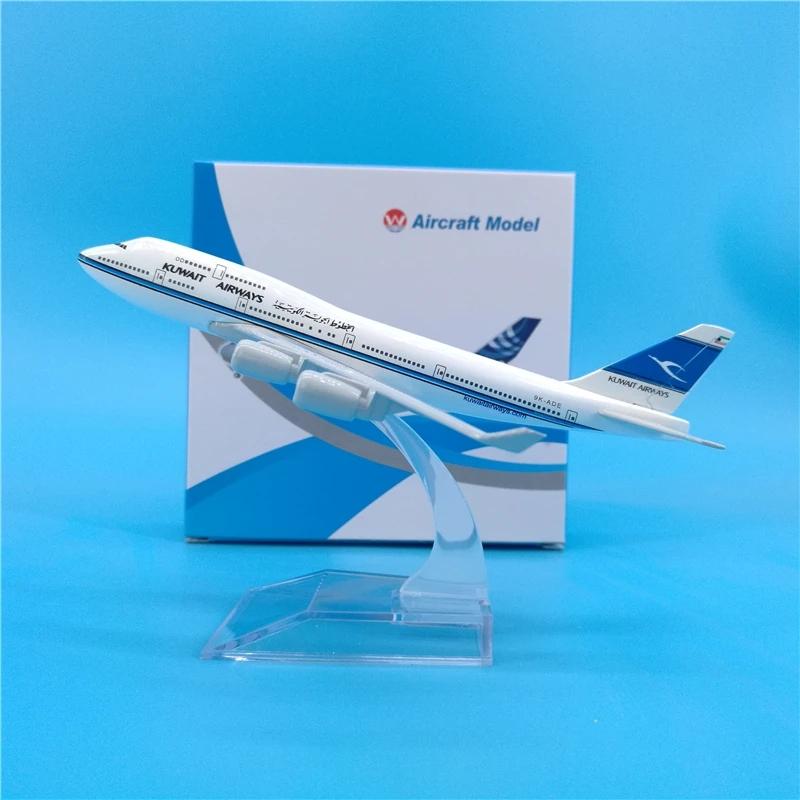 Scale 1/400 B747 Airplanes Model Kuwait Airways 16CM Model Planes Metal Alloy Aircraft Collectible Display Model Souvenir Toys