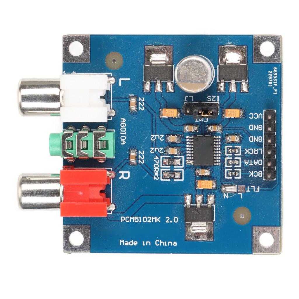 DAC Dekoderkort I2S Inngang 32bit 384K Dekodermodul med 3,5 mm Hodetelefonutgang for Effektforsterker