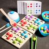 Jouet Montessori en Bois Perles à Pinces Entraînement Motricité Fine Tri des Couleurs Appariement Apprentissage Précoce Jouets Éducatifs Pour Enfants