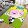 Cute Powerpuff Girls Cartoon Style Square Area Rug, Non-Slip Floor Mat for Living Room, Perfect Gift for Fans.chl