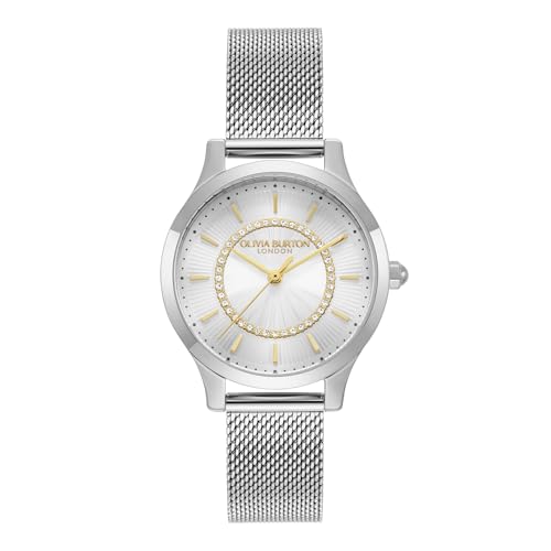 Authorized Dealer [OLIVIA BURTON] Olivia Burton Women s Watch [Classics] Wanderlust White & Silver Mesh 30mm 24000212