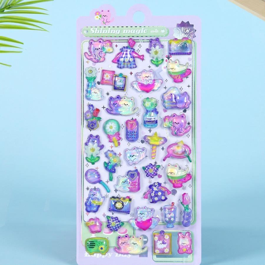 New Arrival Cute Cartoon 3D Stereoscopic DIY Crystal Children s Cartoon Animal Candy Characters for Mobile Phone Cases 100 sheets чёрный