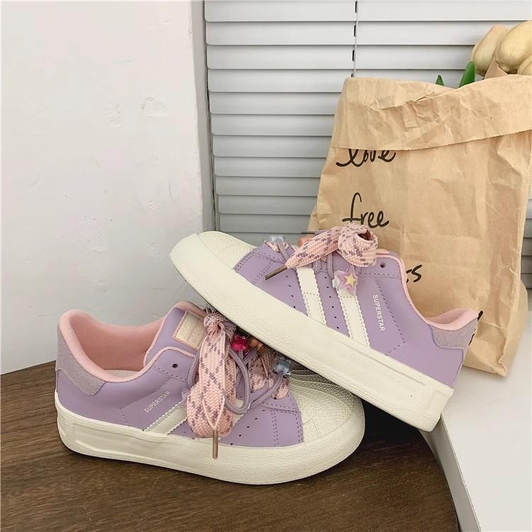 Thick-soled 2024 spring student Korean version street shot women's shell head low-top skateboard shoes new Hong Kong style Harajuku women's shoes
