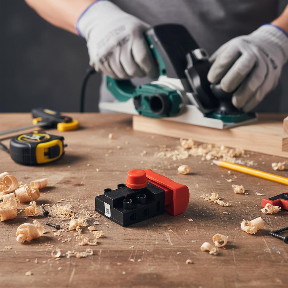 Für den Haushalt Holzbearbeitung Abzugsschalter Ersatzteil Kleine Größe Elektrohobel Schalter Elektrowerkzeug Zubehör Schwarz Orange