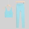 Lulu U-Back Sports Tank & 9-Point Yoga Pants Set with Bare-Feel Push-Up Bra for Women's Fitness