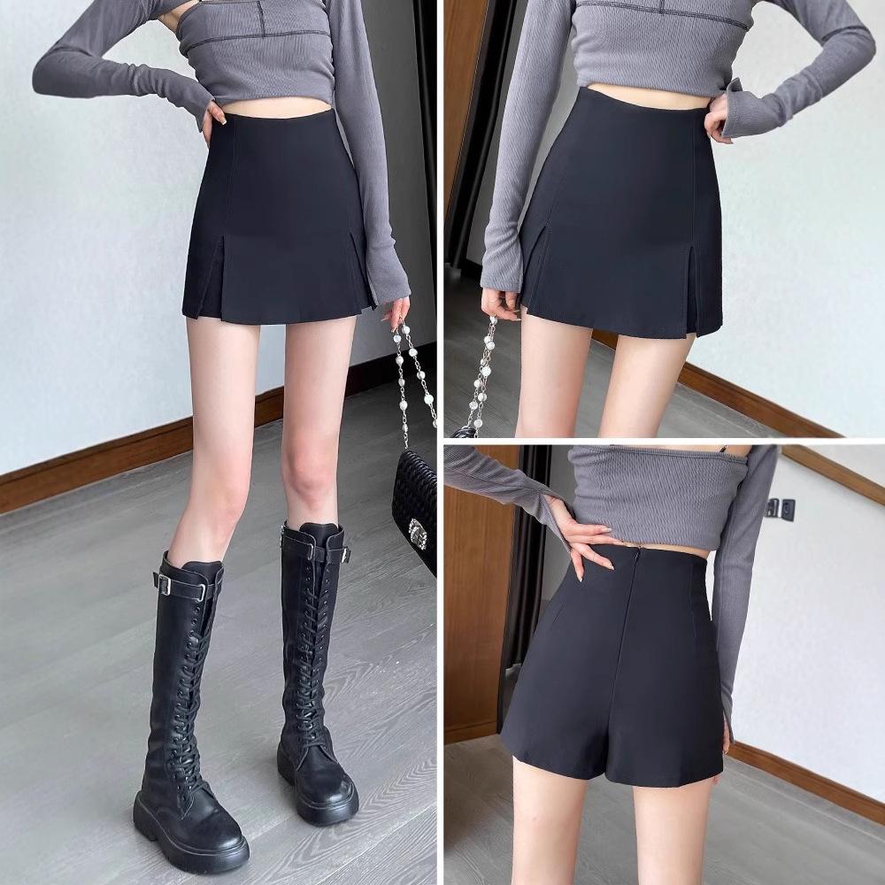 

Women s High Waist Black A-line Midi Skirt - Spring/Summer 2024 Slimming Bodycon Pantskirt Trend L (105-118 jin)