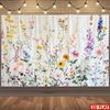 2D Flat, Floral Tapestry Wildflowers Meadow Garden Wall Hanging Spring Summer Decor