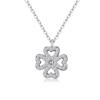 Rotating Clover Necklace, Korean Fashion New Product, Versatile Network Hollow Heart Necklace, Female