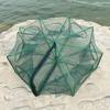 Fishing Shrimp Cage Baits Mesh Net Foldable Fish Trap Cage 6/8 Hole Folding Fishing Net Automatic Fishing Trap Net