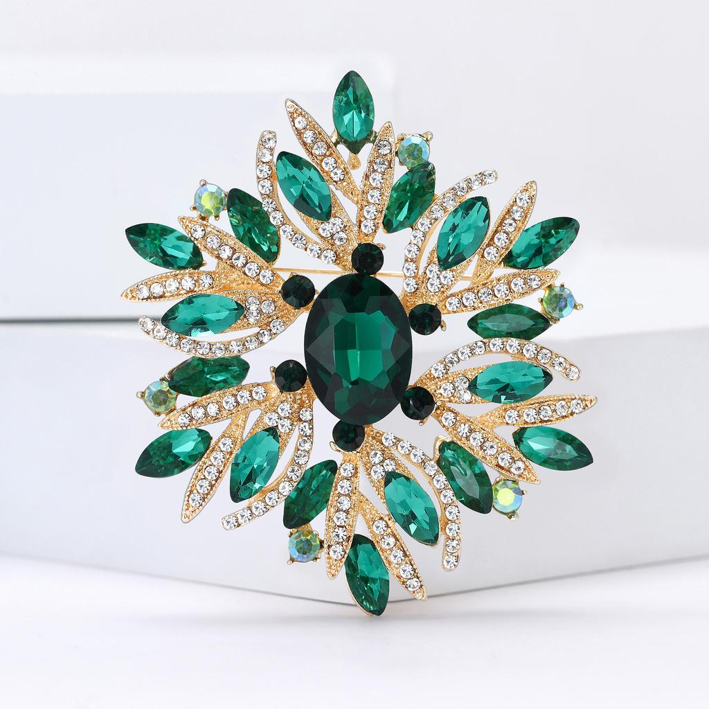 Women Glass Brooch Rhinestone Shining Boutique Decoration Badges Pins