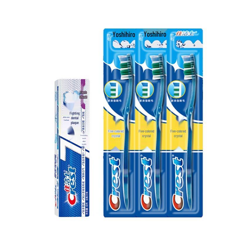 

Crest All-in-One 7 Effects Anti-Plaque Toothpaste with Colorful Crystal Toothbrushes