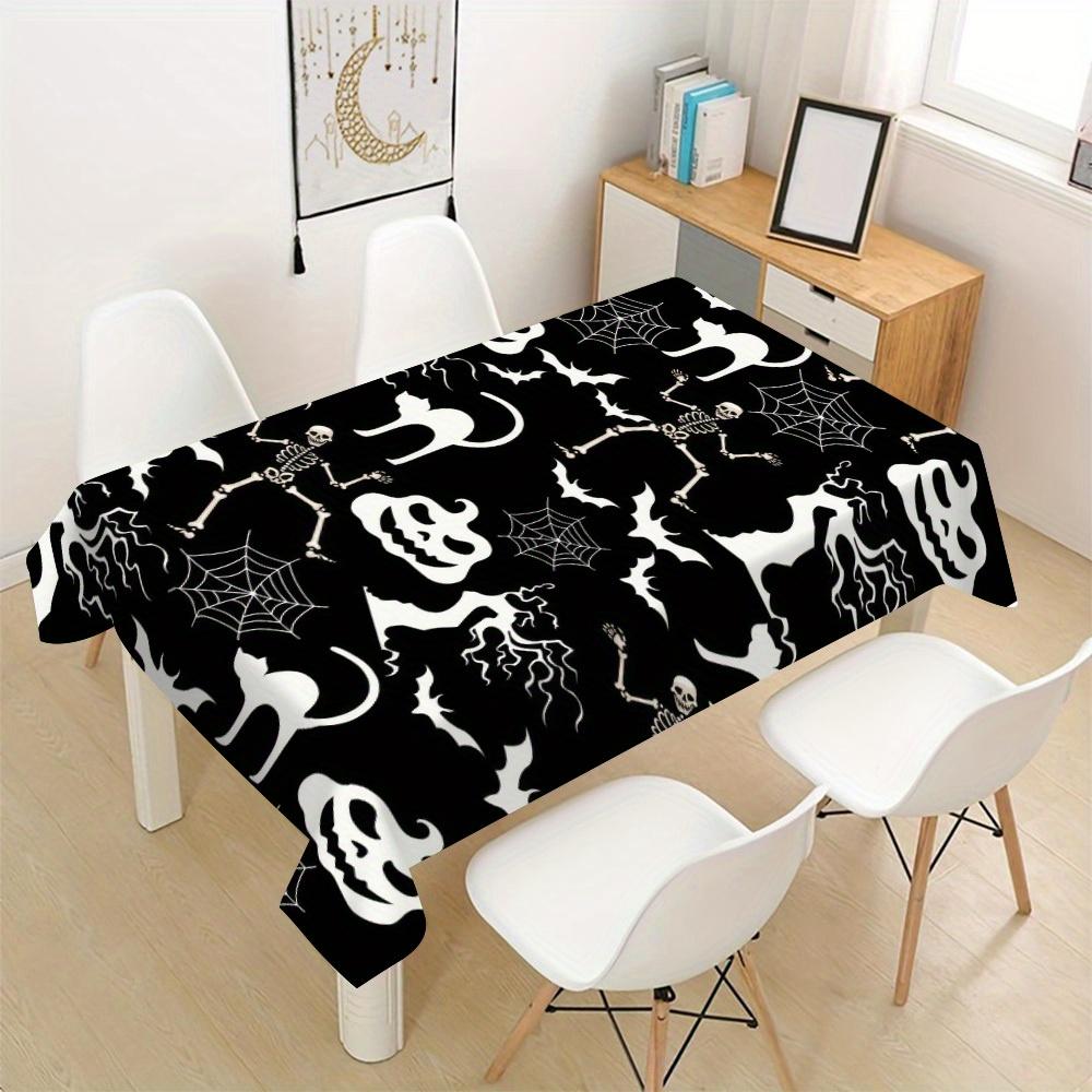 Halloween Skull Rectangle Tablecloth for Table Decor Home Dinner Reusable Table Cloth for Holiday Party Halloween Decorations
