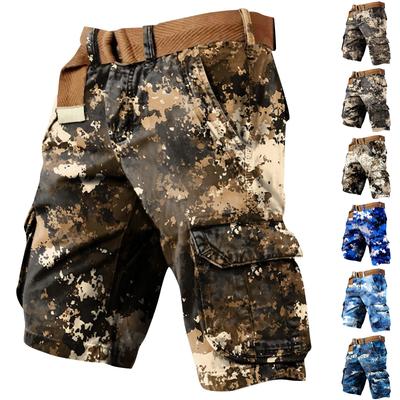 Men's Independence Day Printed Multi Pocket Workwear Shorts